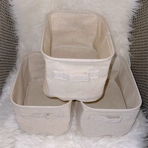 Muji foldable linen blend soft boxes for storage - Marie Kondo style